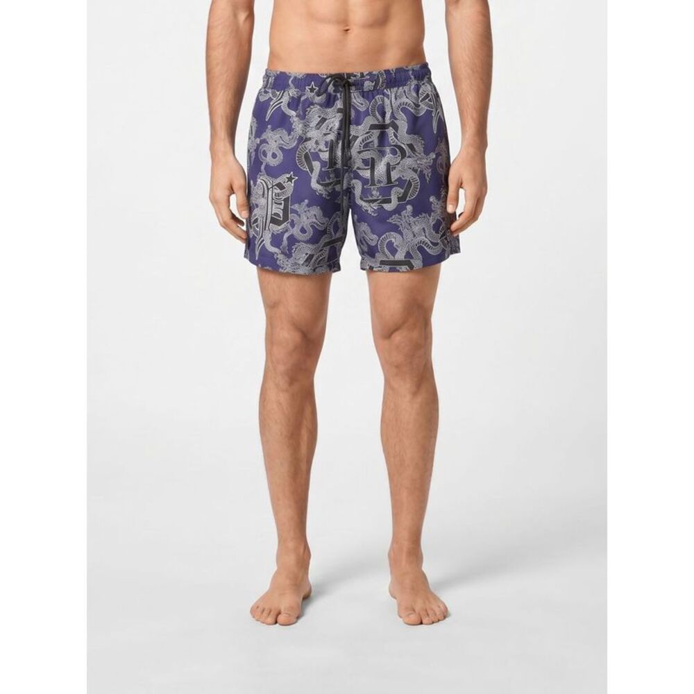 Philipp Plein Men Printed Polyester Swimsuit Philipp Plein